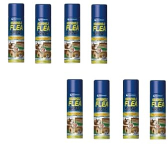 Flea Killer Spray 8x |Insecticide Pesticide Home Hutches Kennels Carpets Tick Flea Repellent Spray for Dogs Cats| Kills Repel Fleas Puppies Kittens Anti-Tick Spray |200ml