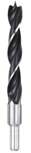 sourcing map Brad Point Drill Bits 15mm(38/64) Dia Straight Steel Round Shank Drill Metric Brad Point 3.9 Drilling Depth Spiral Twist Drill Bits for Carpenter Woodworking Plastic Rubber