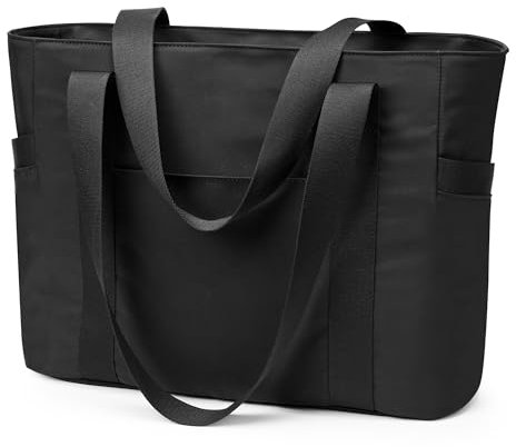 KALIDI Shopper Tasche Damen Groß Handtasche Arbeitstasche Uni Tasche Tote Bag Schwarz für Arbeit, Schule, Büro