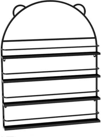 ZBJDX 4 Stöckiges Nagellackregal Aus Metall Zur Wandmontage, Regal Organizer Für Flaschen Mit Ätherischen Ölen Im Salon, Geeignet Als Geschenk Für Mädchen Und Kinder,Schwarz