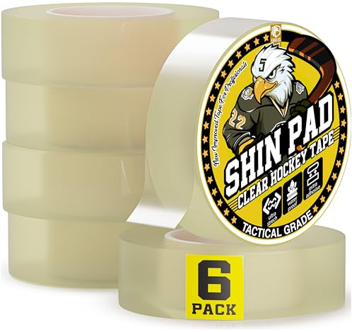 EAGLES Bulk Hockey Tape 1 or 6 Pack Black, White or Clear Multipurpose Tape Roll - Strong Adhesive - Durable Cloth or PVC Tape - Hokey Sports Gifts, Accessories, Equipment, Gear