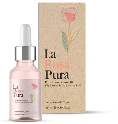 La Rosa Pura Pure Essential Rose Oil – 100% Organic, Cold-Pressed, Anti-Aging Elixir for Face & Body – Rejuvenates Skin, Reduces Fine Lines & Wrinkles, Promotes Relaxation, Natural Aromatherapy, 1oz