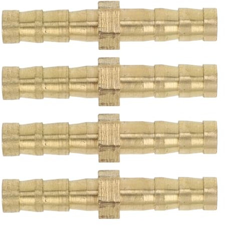 Motoforti Conectores De Latón Para Manguera Conector De Tubería Recto De Latón De 15/64 De 2 Vías Para Aire Agua Aceite Gasolina 4 Piezas