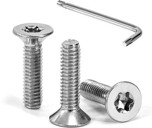 Tunejoy 30 Stück Senkkopfschrauben Torx M4 x 16 mm Senkschrauben Edelstahl A2 V2A Maschinenschrauben Senkkopf Innensechskant Vollgewinde mit T20 Inbusschlüssel