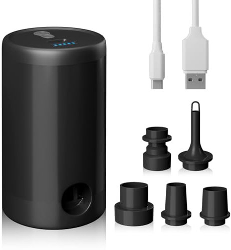 MOCOBO Mini Air Pump, Portable Rechargeable Inflator Deflator with 150L/Min Flow, 4000Pa Pressure, for Air Mattress, Vacuum Storage Bags, Pool Floats, Camping, Travel