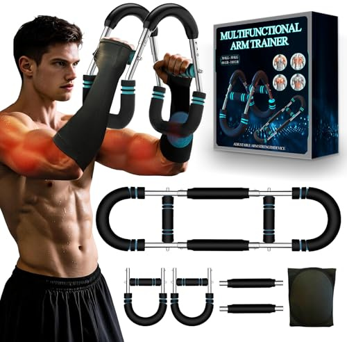 Twister Arm Trainer 5 Resistenza Regolabile 30-50 kg - Muscle Attrezzo Portatile con 2 Protettive per Braccia, Rafforza Braccia, Petto e Spalle, Pettorali Attrezzi per Casa, Ufficio