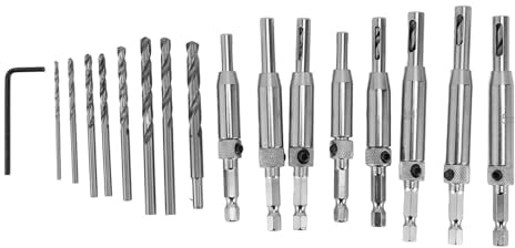 Hyuduo 8 Pièces Ensemble de Forets à Centrage Automatique, Forets à Noyau de Taraudage de Charnière à Tige Hexagonale pour le Travail du Bois, les Meubles, les Armoires de Cuisine et les Portes