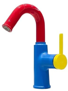 Guld badrum design handfat kran grå handfat blandare kran varm och kall däckmonterad toalettrana vatten krom (röd blå)