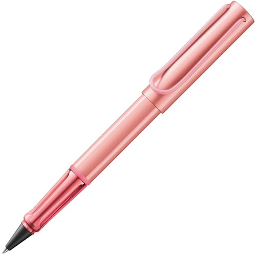 Lamy AL-star flamingo Tintenroller - leichter Stift mit transparenten, ergonomischen Griff & Strichbreite M - Gehäuse aus Aluminium – mit Tintenrollermine M 63 Strichbreite M in schwarz