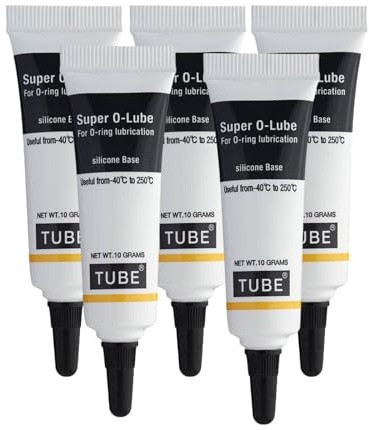 10g O-Ring Silicone Lubrican, Waterproof Food Grade Silicone Lubricant Grease for Plumbing, Heat & Cold Resistant Rubber Seal Lubricant Ideal (5PCS)