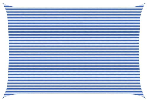 Mangloder Voile d'ombre Bleu et Blanc 4 x 5 m HDPE rectangulaire avec Fixations INOX, Protection UV 90%, perméable au Vent, idéale pour Jardin terrasse Balcon Piscine extérieure