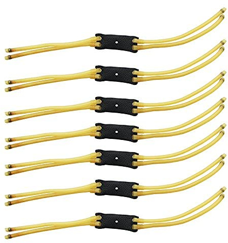 Lot de 4 bandes élastiques super durables en caoutchouc jaune pour lance-pierre chasse catapulte remplacement 3050 10 pièces