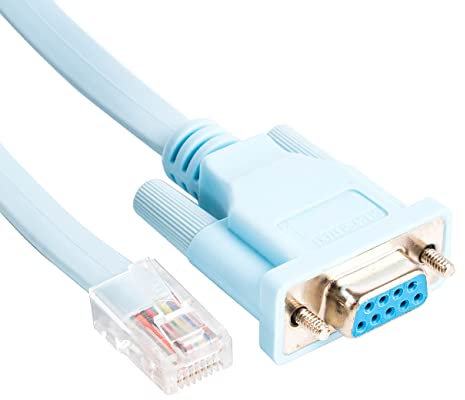 DB9 RJ45 Consola Rollover Cable USB RS232 a RJ45 Cabina Router Consola para Cisco Huawei etc (RJ45 DB9 Azul)