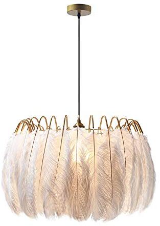 KCO Feder Pendelleuchte Modern Nordisch Hängelampe Ø35cm für Schlafzimmer Wohnzimmer Esszimmer E27