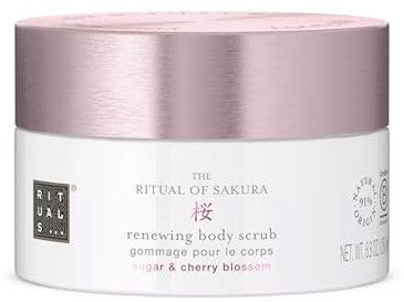 RITUALS Body Scrub The Ritual of Sakura – Körperpeeling mit Zucker, Kirschblüten, Reismilch und Jojobaöl – 91% Inhaltsstoffe natürlichen Ursprungs – 250 g