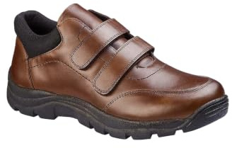 Pegasus Men's Wide Fit Touch Fasten Waterproof Leather Hiking Boots | Twin Adjustable Straps, Rugged Grip Sole, Cushioned Comfort, Weather-Ready Design, Supportive Wide G Fit, Genuine Leather