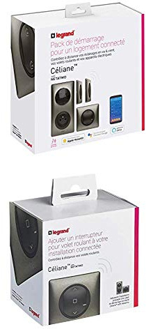 Legrand Lot de 1 Kit de Démarrage Céliane avec Netatmo + 1 Interrupteur pour Volet Roulant à Câbler - Métal Tungstène