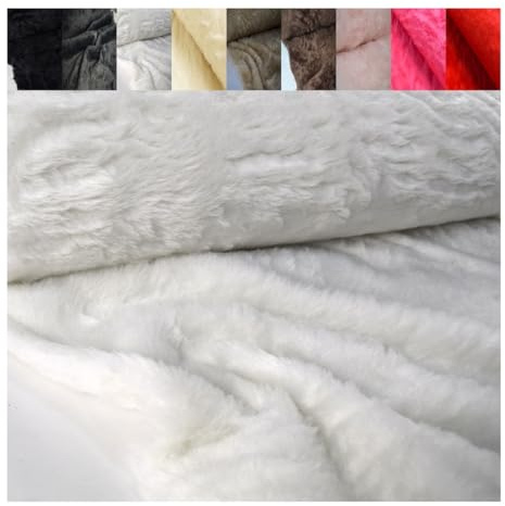 Fabrics-City Weiß softig Zotty Teddyfell Kurzhaarig Stoff für Kinder, Kuscheltiere, Möbel, Bekleidung, Babydecken, DIY-Projekte, weich, warm, langlebig, ideal, 4105