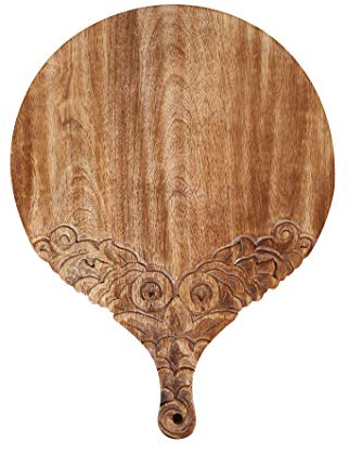 VERSAINSECT nd carved round Chopping & Serving Tray for kitchen, dining table and outdoor SIZE 17x12.5x0.95 inch