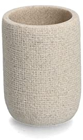 Zeller ‎18932 Gobelet à Dents Naturel en Polyrésine, Beige, 7.2cm x 10cm