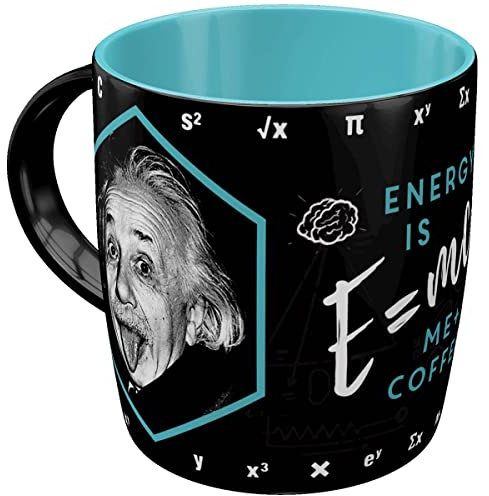 Nostalgic-Art Tazza da caffè retrò, Einstein - Energy=Me+Coffee – Idea regalo per studenti, in ceramica, divertente design vintage con detto, 330 ml, 43073