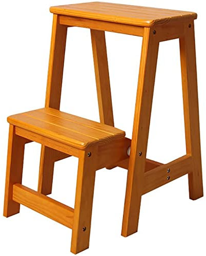 LUNEZY Escalera Plegable de Madera Taburete Plegable de Madera para Adultos y niños Escaleras de Cocina Taburetes pequeños Banco de Zapatos portátil/Estante de Flores Durable