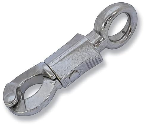 Generisch Gancio antipanico con apertura rapida e occhiello fisso per cavalli, 100 x 13 mm (1/2), argento