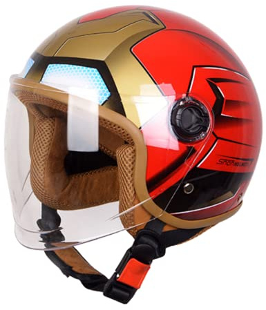 Casque pour Enfants Casque De Moto pour Enfants | Taille Unique 48-56CM | Casque De Scooter pour Enfants avec Visière Anti-Rayures, Design Moderne 6