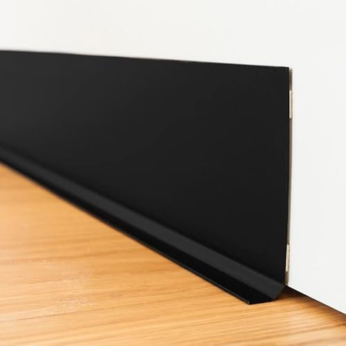 99 Déco - 10 Plinthes Murales PVC Adhésives Noires 100 x 8 cm - 1 Mètre Chacune (10 Mètres au Total) - Pose Facile sans Colle ni Perçage - Résistantes à l'Humidité - Fabrication Française