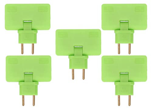 JEOZBM 5-Teiliges EU-Netzteil, Reisenetzteil mit 3 Anschlüssen für Mehrere Geräte, Um 180 Grad Drehbares Wandladegerät für Unterwegs, 110–250 V(Grün)