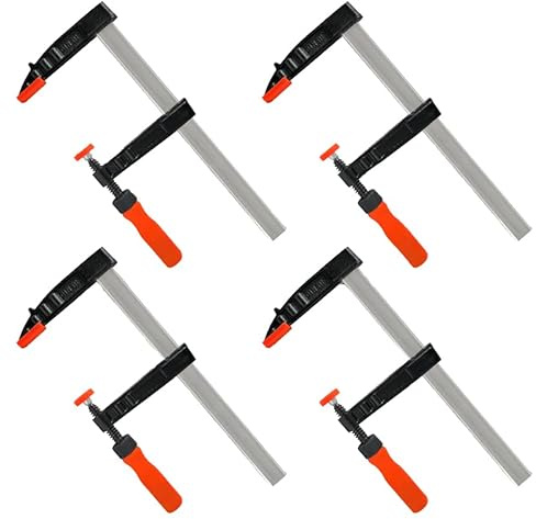 REXXER Schraubzwingen 300 mm, 4er Set, 120 mm Ausladung | 4 Schraubzwingen, 300 mm Spannweite, 120 mm Ausladung, für Holzarbeiten, Werkstatt und Heimwerken