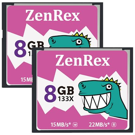 ZenRex 8GB 2 Pack CompactFlash Memory Card CF Card UDMA High Speed for Camere