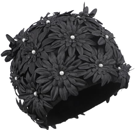 Bonnet de Bain Fleur Pétale Chapeau de Natation Floral Femme Bonnet de Piscine Style Vintage Bonnet Bain Adulte Cheveux Courts et Longs Printemps et Eté Tissu Polyester