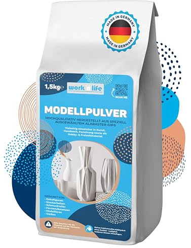 Work'n'life Modellgips aus Alabastergips für Gießen & Modellbau 5 kg | Feiner Modellgips für detailreiche Gussarbeiten mit glatter Oberfläche – einfach anzumischen und vielseitig einsetzbar.
