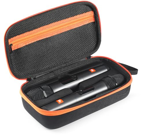 OUKNAK Kabellose Mikrofonhülle Kompatibel mit JBL Wireless Zwei Mikrofonsystem, Handheld Dual Mic Reisetasche, Tragbarer Mikrofonspeicher Eva Hartschalenkoffer Außenkoffer (for JBL Battery Style)