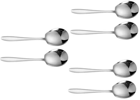 Garneck 6piezas Cucharas De Ensalada Inoxidable Utensilios De Cocina y Resistentes La Deformación Para Restaurantes y Doméstico