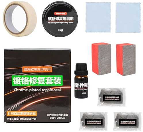 Nettoyant chromé pour garniture de voiture, polissage chromé | Kit de nettoyage de garniture de portière de voiture pour améliorer le jaunissement de la moto