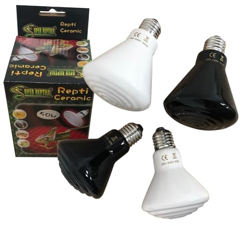 Finest-Filters Reptile Ceramic Heat Emitter 50-250w Bulb Cone Heater Vivarium Basking Spot Heat Bulb for Tortoise, Bearded Dragon, Lizard, Gecko, Chick Black Or White (White, 200W)