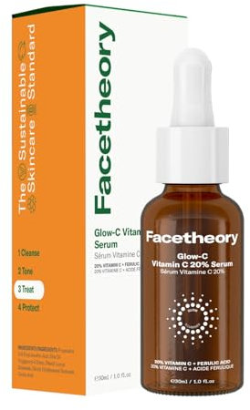 facetheory Glow-C Vitamin C 30% Face Serum (Unscented) - Pro-Strength Vitamin C Serum for Face - Skin Brightening, Firming and Anti Aging Serum (30 ml)