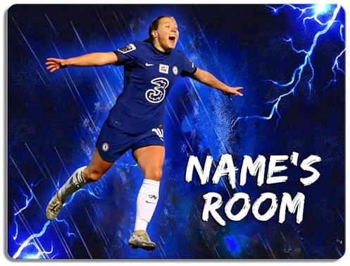 Personalised Fran Kirby Bedroom Door Sign Womens Football Legend Room Name Plaque Children's Girls Chelsea Football Player Kids Birthday Gift NLD62