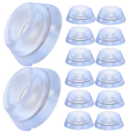 NULYLU 20pcs Silicone Rubber Non-slip Furniture Feet Pads Anti-wear Soft Cushions Stainless Steel Screws for Chair and Table Leg Floor Protection
