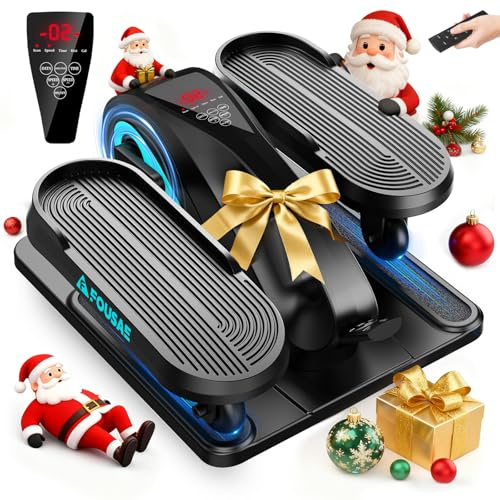FOUSAE Under Desk Elliptical Machine for Home, 2 in 1 Electric Pedal Exerciser with 15 Adjustable Speed & 3 Auto Mode, Cross Trainer with Remote Control, Leg Exerciser for Senior Low-Impact Workouts