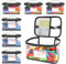 BEBOAN 6 Packs Toy Storage Bags Toy Organizer Board Game Storage for Kids, Travel Waterproof Toy Container for Building Blocks/Car Toy/Dolls, Reusable Clear PVC Organizing Case Bags Black