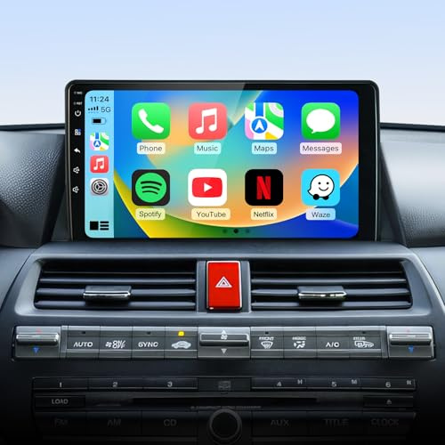 5G WiFi Car Radio Stereo for Honda Accord 8th 2008 2009 2010 2011 2012 2013 Upgrade 2G+64G 10.2 Inch IPS HD Touch Screen Wireless CarPlay Android Auto, GPS FM/SWC Bluetooth 1080P Backup Camera