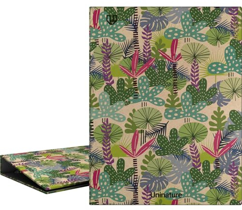 Unipapel - Raccoglitore ad anelli A5 ecologico, cartone e carta riciclati, 4 anelli rotondi da 20 mm, uninature Design Amazonas, FSC Recycled 100%, perfetto per prendere appunti e organizzare