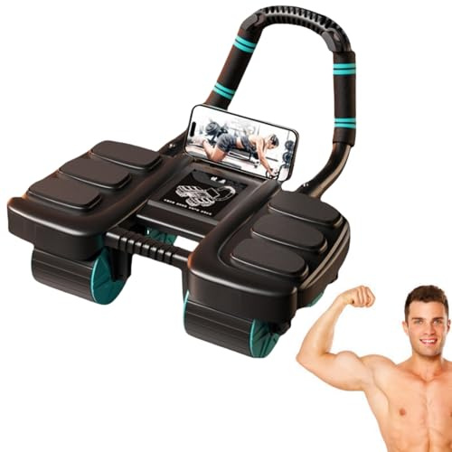 Abdominal Wheel Roller, Automatic Rebound Abdominal Wheel Ab Roller Exercise 4 Wheel Workout Equipment Machine of Home Fitness Sports Sliders for Core Trainer Gym Home Gift (A2)