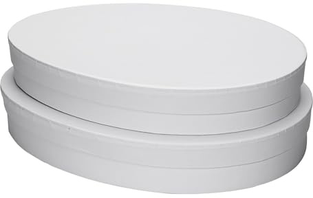 Ideen mit Herz Geschenkboxen in Eiform | mit Deckel | Pappboxen | 2er-Set | 2 verschiedene Größen ineinander | aus stabilem Karton | Verpackung für Ostergeschenke | oval | weiß