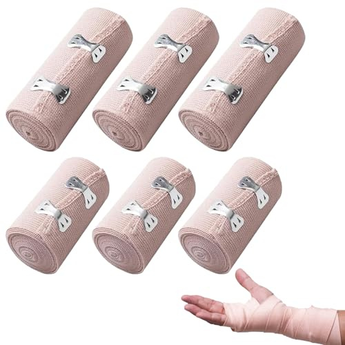6 Rollen Elastische Binde,Elastische Bandage,Binden Verband,Bandagen Elastischer,Für Handgelenke, Knöchel und Knie (7,5 cm und 10 cm Breite)
