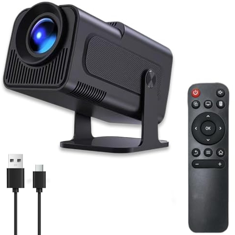 Smart Projector - Full HD 1080p with Android Support, Dual Band Wi-Fi & Bluetooth 5.2, Smart & Wireless, Rotatable Stand, Built in Dual Speakers, Cooling Vent System