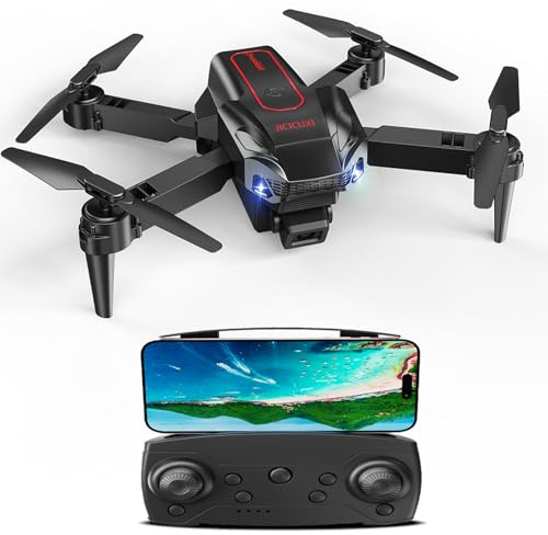 Drohne mit Kamera 4K für Anfänger, Kinder & Erwachsene, Mini Drohne mit WiFi, 2 Akkus für lange Flugzeit, Ein-Knopf Start/Landung, Faltbar – RC Quadcopter Geschenk, Rot